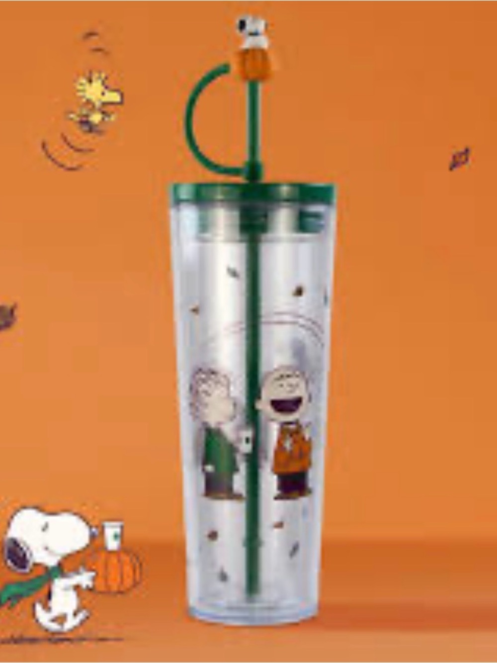 Starbucks X Peanuts Clear 24oz Tumbler With Straw and Topper